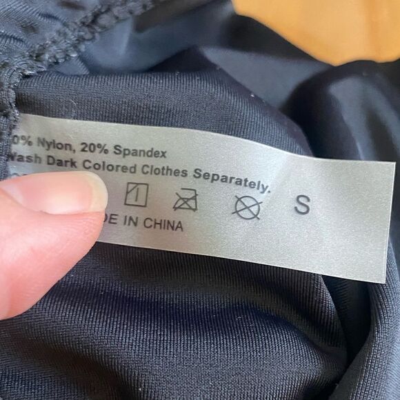 Black string bikini bottom. string tie side, size small - Picture 5 of 6